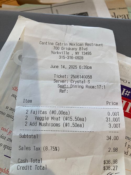 Costs in June 2025 at Cantina Catrin in New York