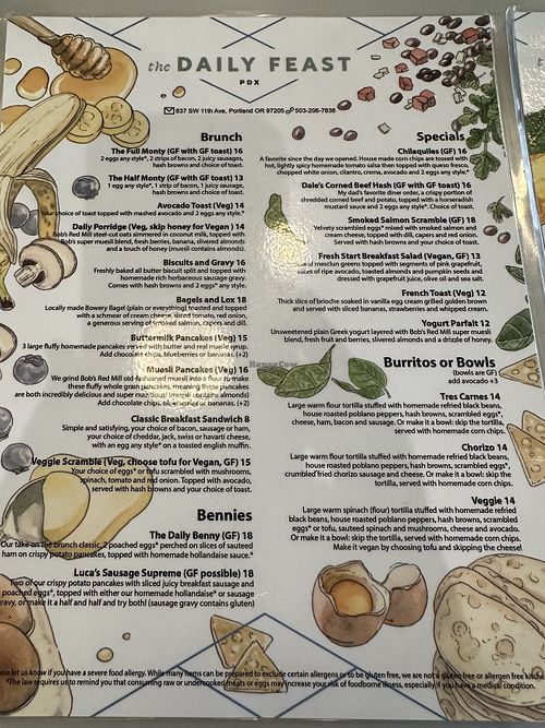 Menu  at The Daily Feast PDX  in Portland