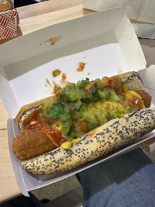 Vegan Chicago Dog  at AD&B America’s Dog in Chicago