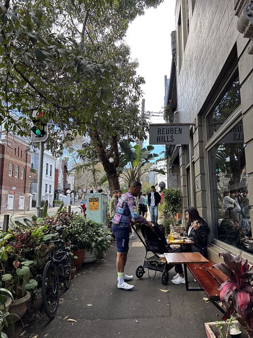 Outside of the cafe  at Reuben Hills in Surry Hills