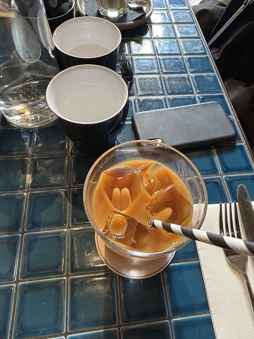 Oat milk vanilla cold brew  at Reuben Hills in Surry Hills