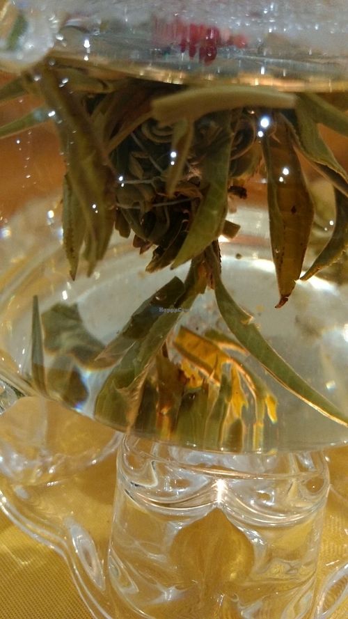 beautiful tea at Lotus Plant Based Kitchen in Manchester