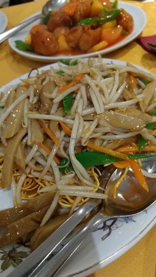 crispy noodle with mock duck at Lotus Plant Based Kitchen in Manchester