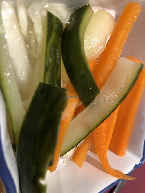 Pickled veg at Lotus Plant Based Kitchen in Manchester