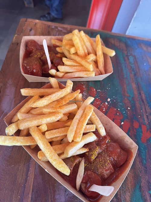 Vegan currywurst😍  at CURRY61 - Alexanderplatz in Berlin