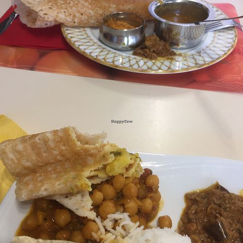 dosa, vegan plate at Shanthi Indian and Sri Lankan Cuisine in Unterseen