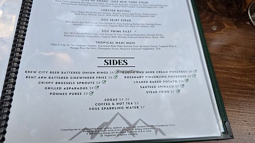 Sides at The Peak Restaurant and Bar in California