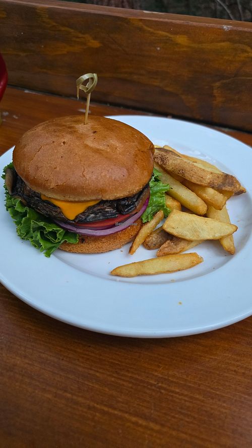 Portobella Burger at The Peak Restaurant and Bar in California