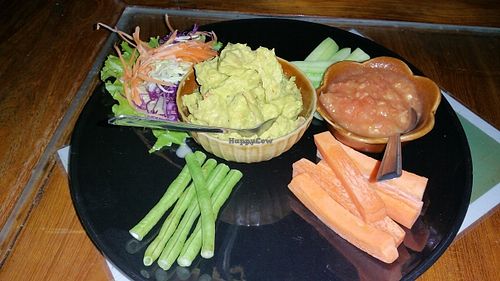Hummus and crudite  at June's Art Cafe in Koh Samui