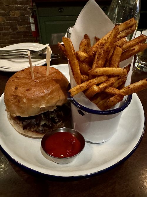 Got the veganized herbivore burger. Was incredible! I don’t recommend the Cajun fries though.   at Broken Hill in Nelson