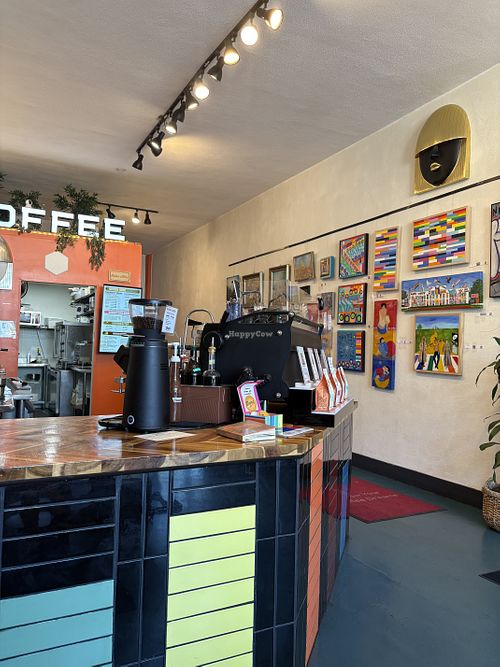 Interior view of the coffee bar  at Torque Coffee in San Diego