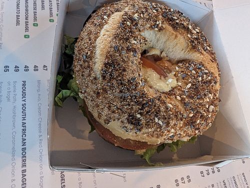 All vegan bagel at Jacks Bagels - Knysna  in Knysna