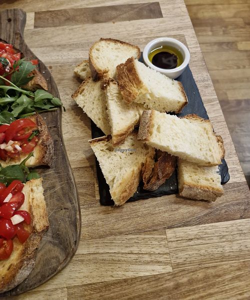 PANE: Altamura sourdough served with balsamic and oil at Casa Italia Wilmslow in England