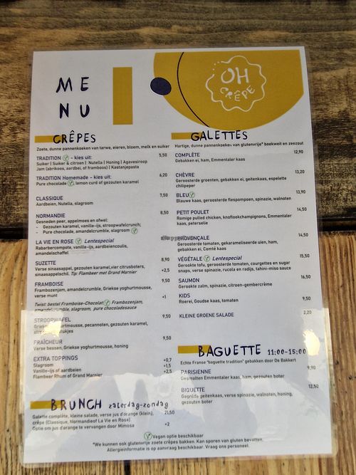 Diverse gerechten zijn te veganizen at Oh Crepe in Utrecht