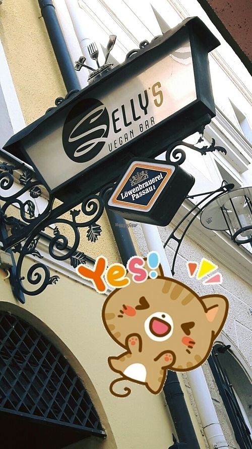 Outdoor sign   at Selly's Vegan Bar in Passau