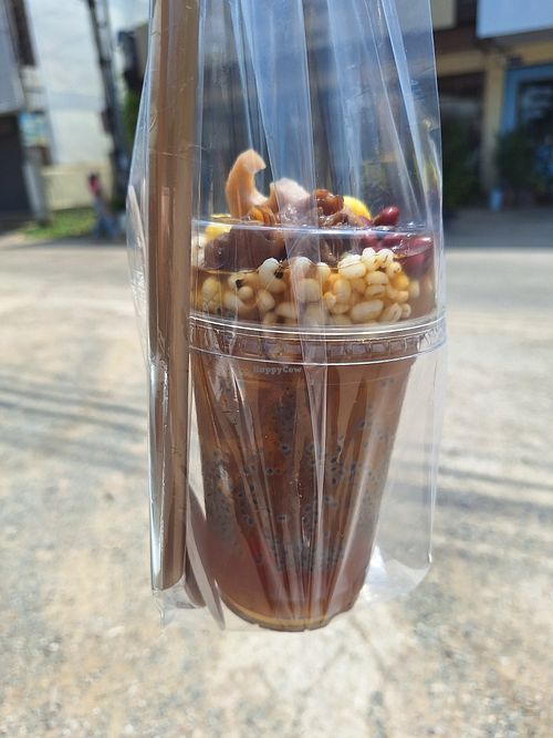 So many toppings, yum!! at น้ำเต้าหู้บ้านฉันปากช่อง Soya Milk Cafe Pakchong in Chang Wat Nakhon Ratchasima