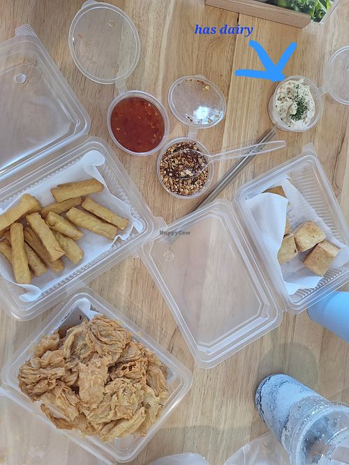 The peanut sauce with tofu fries was our favorite at น้ำเต้าหู้บ้านฉันปากช่อง Soya Milk Cafe Pakchong in Chang Wat Nakhon Ratchasima