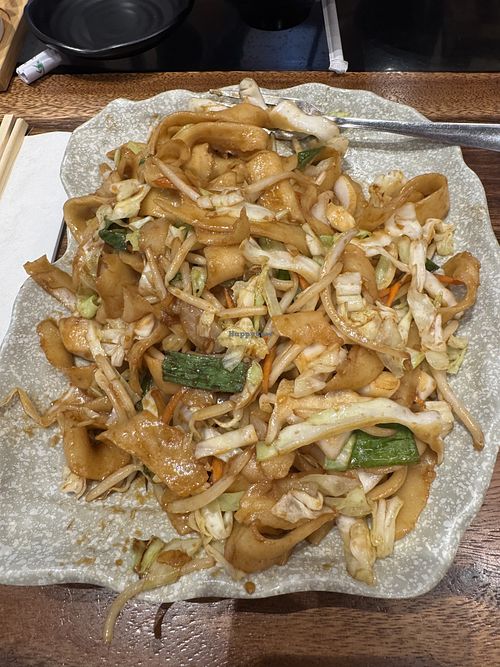 Veggie chow mein with knife cut noodles  at Shang Artisan Noodle in Las Vegas