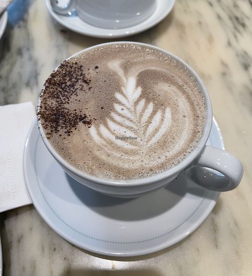 Vegan dark hot chocolate with soy milk    at Bel Café Downtown in Vancouver