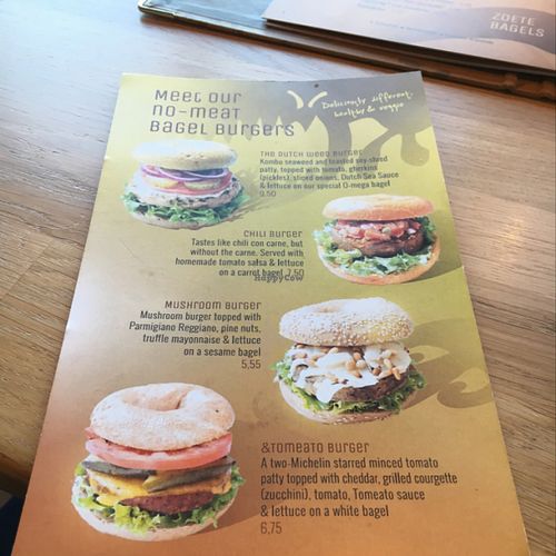 Meet the No-Meat bagel burgers at Bagels & Beans - IJDok in Amsterdam