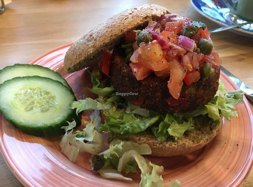 Chilli Burger (chili sin-carne)  at Bagels & Beans - IJDok in Amsterdam