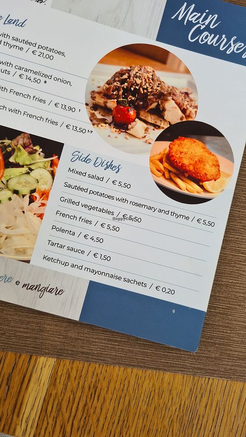 Many Vegan Side Dishes at Area Zenith in Bibione