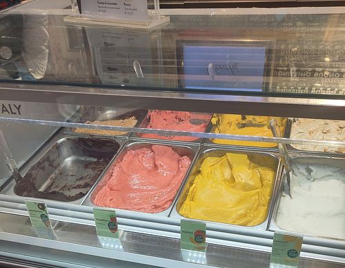 Les différents goûts vegan proposés at Venchi Cioccolato e Gelato, Torino Stazione Porta Nuova in Piemonte