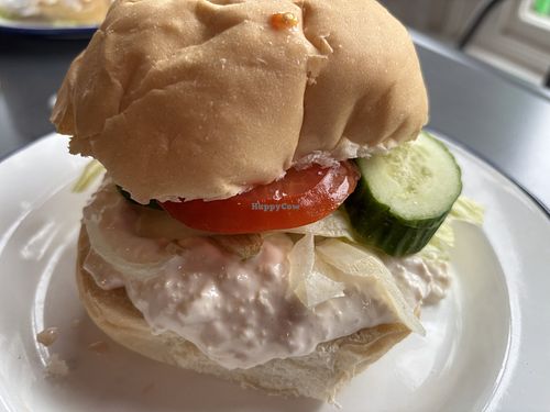 Smashed tofu bap   at dougie butties  in Douglas