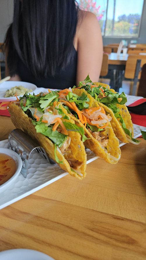Vegan Banh Xeo Tacos  at Binge Vietnamese Fusion in Stockton