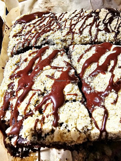 Vegan Chocolate Cake w Kinako Streusel  at Nika's Mad Sweets in Stockton