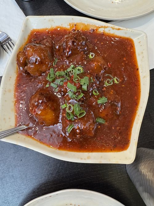 Veggie Manchurian Pakora in gravy - Vegan  at Lucky Chinese Restaurant in Toronto
