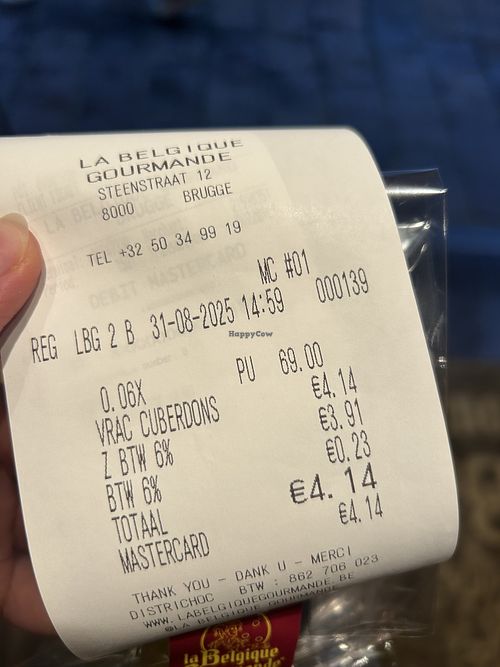 3 cuberdons for 4,14€   at La Belgique Gourmande in Vlaanderen