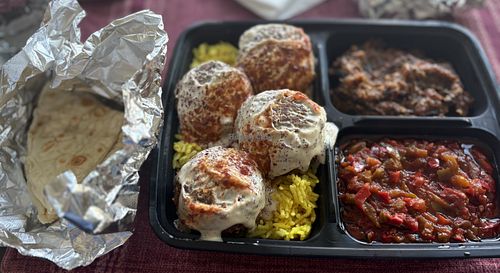 Falafel plate   at Atlas Bites in San Francisco