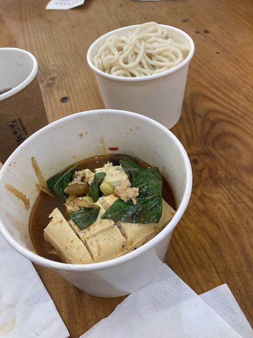 Signature stinky noodles with a side of noodles  at Ho Jia Steamed Tofu in Taipei City