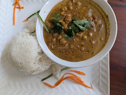 Chickpea curry at Kubu Cafe in Livingstone