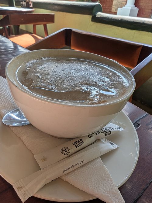 Soy cap at Kubu Cafe in Livingstone