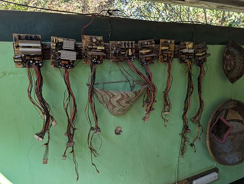 Unusual decor at Kubu Cafe in Livingstone