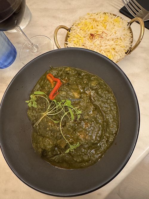 Aloo Saag with rice   at Leela in Noosa Heads