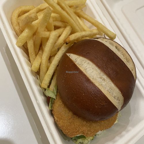 Southern style chicken burger + 200g french fries  at The Burgers in Hlavni Mesto Praha