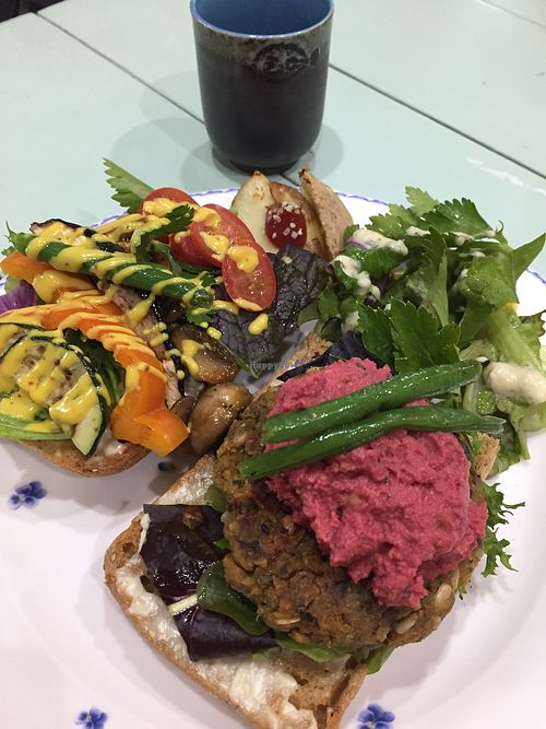 Ciabatta chickpea sandwich  at Jack and the Beanstalk in Busan