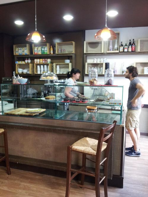The counter at Alhambra Cafe in Milan