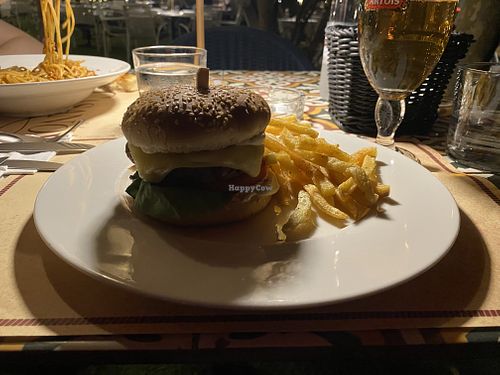 Vegan burger  at Casanova in Vouliagmeni