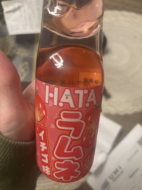 Strawberry Japanese soda  at Umi noodles in Williamsport