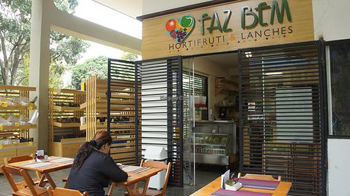 Fachada do restaurante. at Faz Bem - Asa Norte in Brasilia