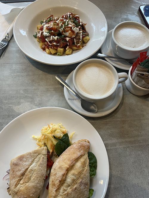 sandwich was vegan, other dish was not  at Bay Tree Cafe in England