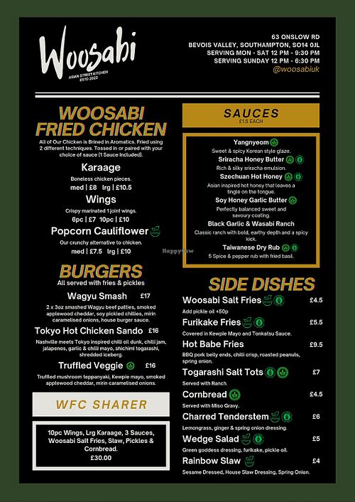 Fried Chicken/ Burgers & Sides  at Woosabi in Southampton