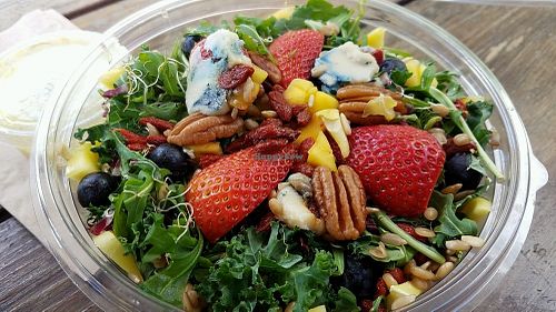 kale salad with aged nut cheese at LifeFood Organic in Santa Monica