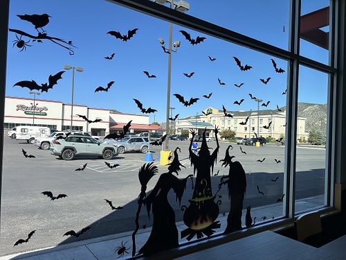Halloween decor   at Beans & Brews in Nevada