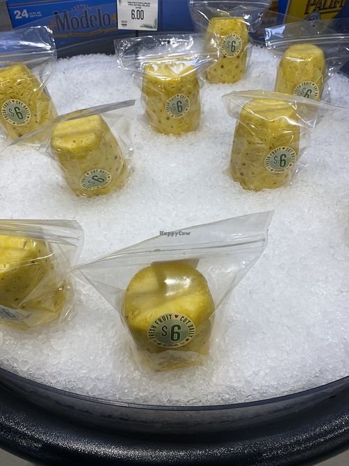 Freshly Cut Pineapple 🍍 $6/EA Yummy! 😋   at Vallarta Supermarkets in Modesto