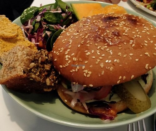 Black bean burger at OmNam in Helsinki